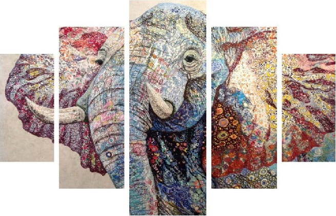 5dílný obraz Elephant Wallity