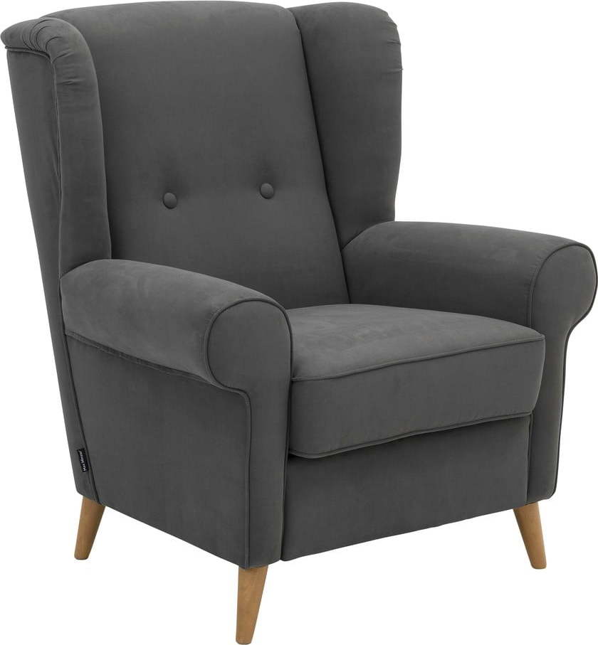 Antracitové křeslo ušák Max Winzer Anton Max Winzer