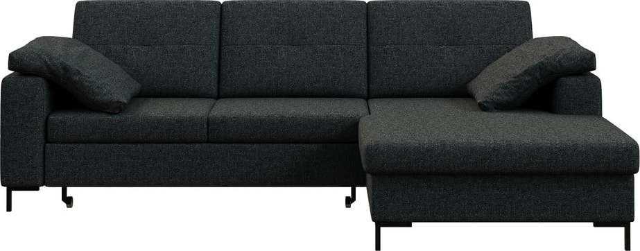 Antracitově šedá rozkládací rohová pohovka Ghado Moor