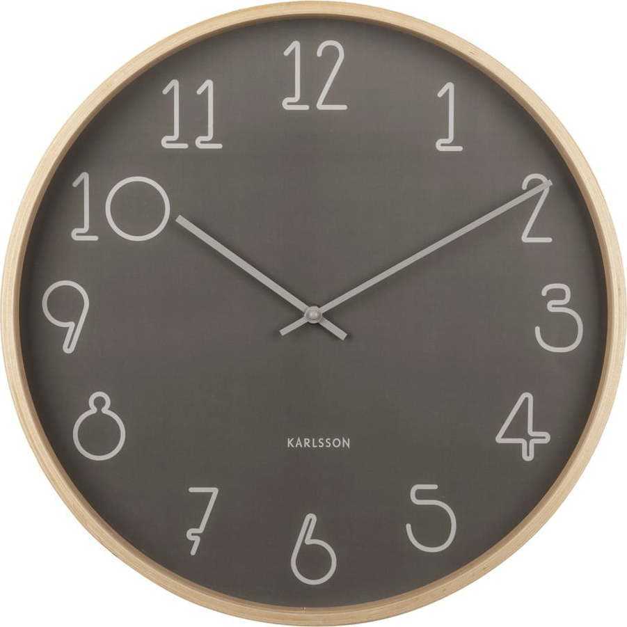 Antracitově šedé nástěnné hodiny Karlsson Sencillo