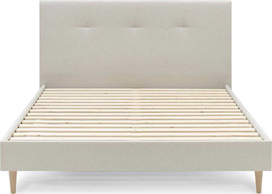 Béžová čalouněná dvoulůžková postel s roštem 160x200 cm Tory - Bobochic Paris Bobochic Paris