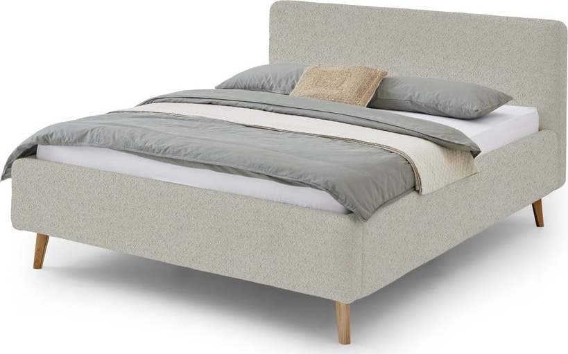 Béžová čalouněná dvoulůžková postel s úložným prostorem s roštem 180x200 cm Mattis - Meise Möbel Meise Möbel