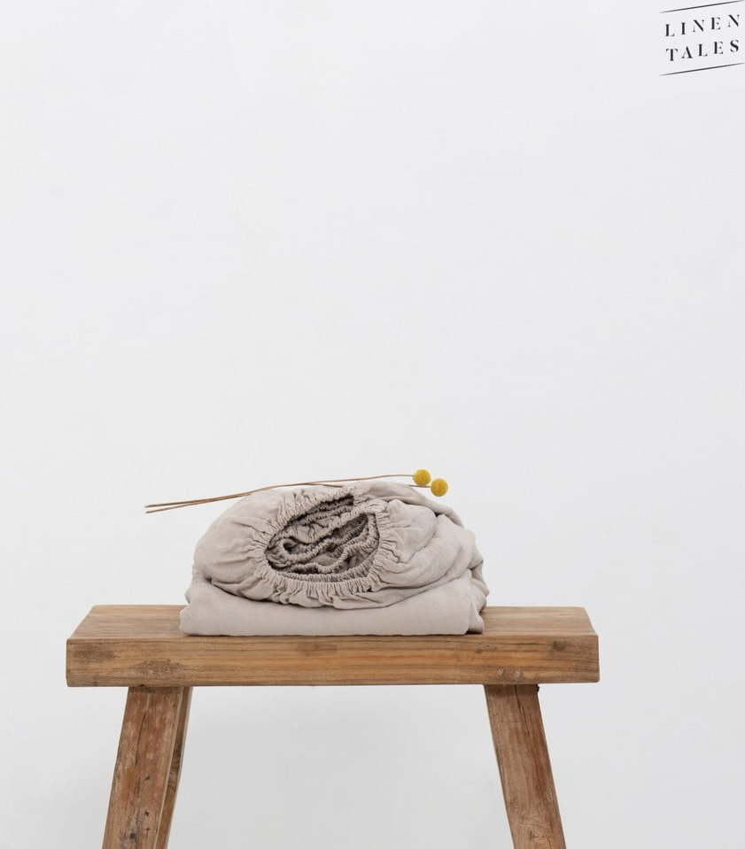 Béžové prostěradlo z konopného vlákna 200x160 cm - Linen Tales Linen Tales