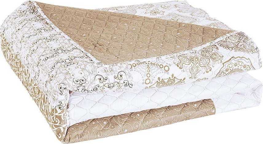 Béžový oboustranný přehoz z mikrovlákna DecoKing Alhambra