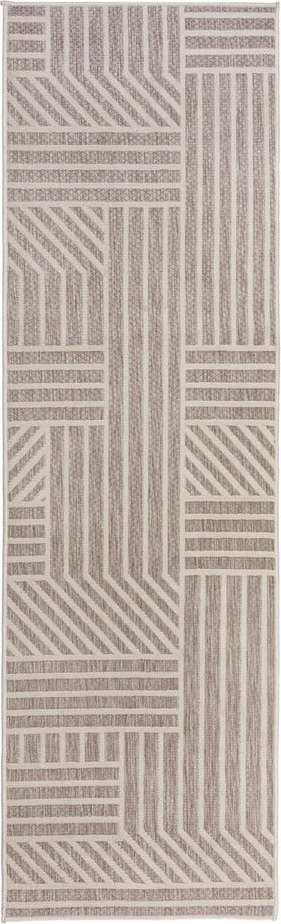 Béžový venkovní běhoun Flair Rugs Blocks