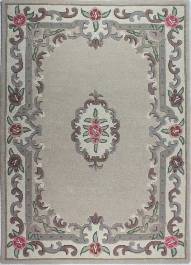 Béžový vlněný koberec Flair Rugs Aubusson