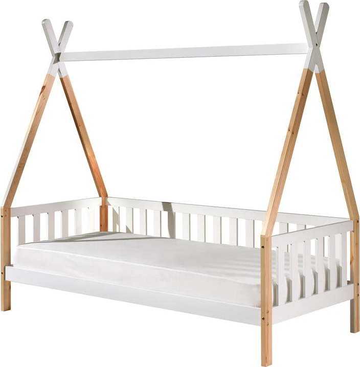 Bílá dětská postel se zábranou Vipack Tipi