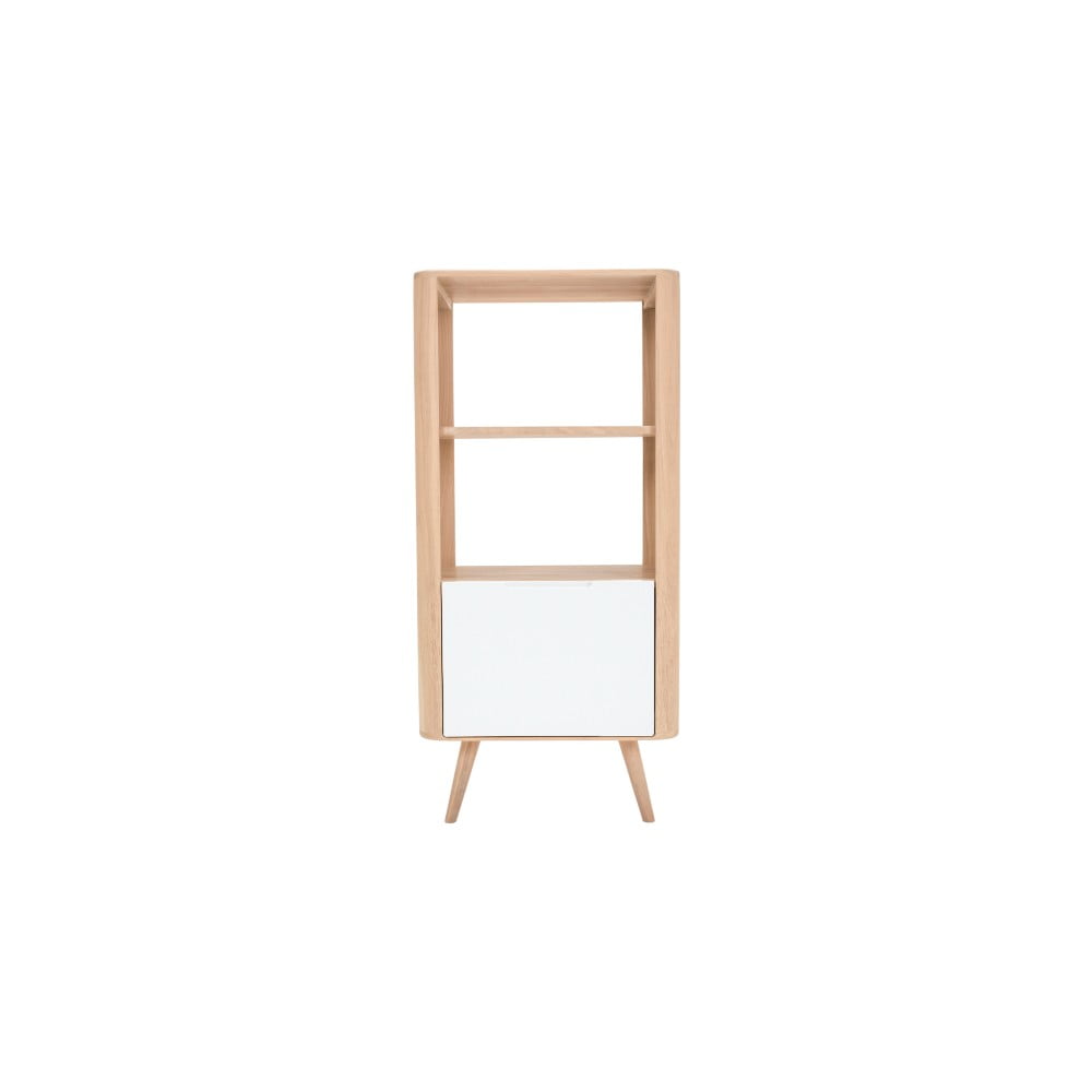 Bílá knihovna z dubového dřeva 60x125 cm Ena - Gazzda Gazzda