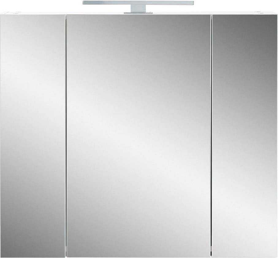Bílá koupelnová skříňka se zrcadlem 76x71 cm - Germania Germania
