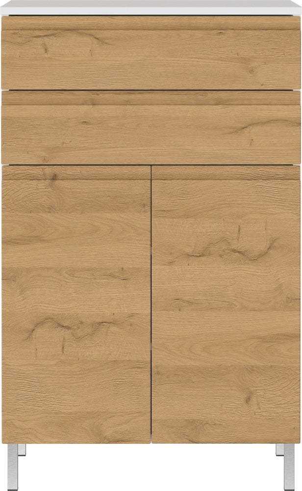 Bílá nízká koupelnová skříňka v dekoru dubu 60x97 cm Torrance - Germania Germania