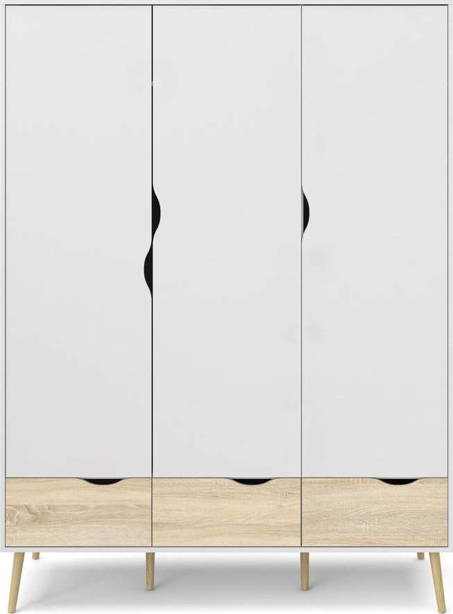 Bílá šatní skříň 147x200 cm Oslo - Tvilum Tvilum