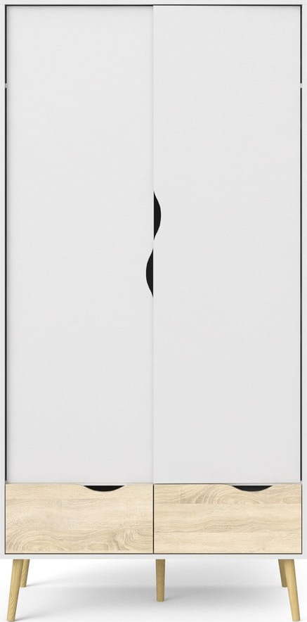 Bílá šatní skříň 99x200 cm Oslo - Tvilum Tvilum
