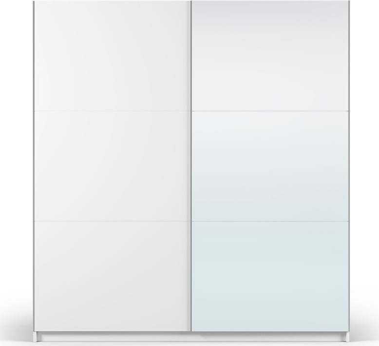 Bílá šatní skříň se zrcadlem a s posuvnými dveřmi 200x215 cm Lisburn - Cosmopolitan Design Cosmopolitan design