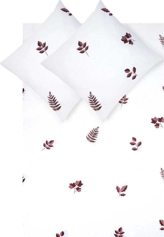 Bílé flanelové povlečení na dvoulůžko Westwing Collection Fraser