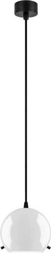 Bílé lesklé stropní svítidlo s černým kabelem Sotto Luce Myoo Sotto Luce