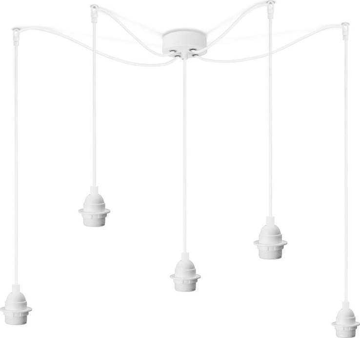 Bílé pětiramenné závěsné svítidlo Sotto Luce Uno Plus Sotto Luce