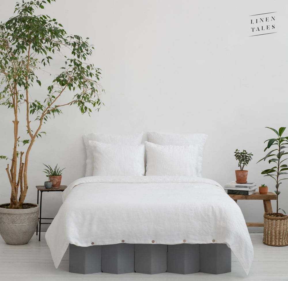 Bílé povlečení z konopného vlákna 200x200 cm - Linen Tales Linen Tales