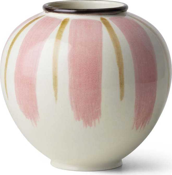 Bílo-růžová keramická váza ø 16 cm Canvas - Kähler Design Kähler Design