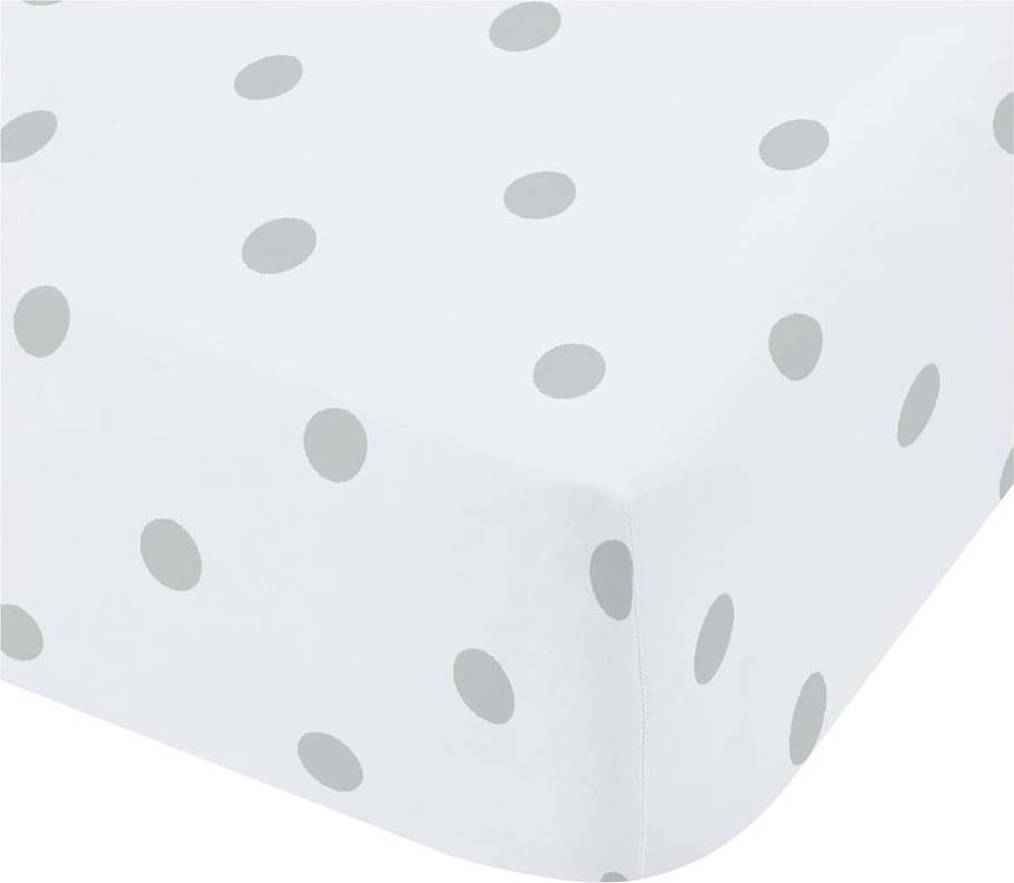 Bílo-šedé prostěradlo Catherine Polka Dotty