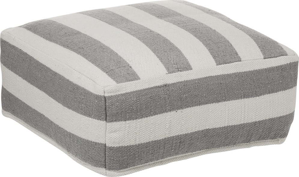 Bílo-šedý sedací puf Kalaidu Lani Westwing Collection