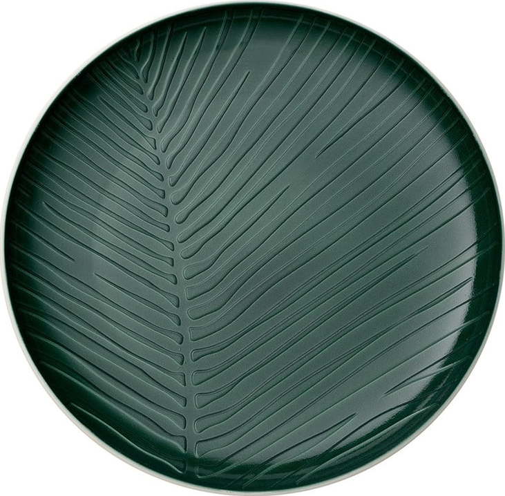 Bílo-zelený porcelánový talíř Villeroy & Boch Leaf