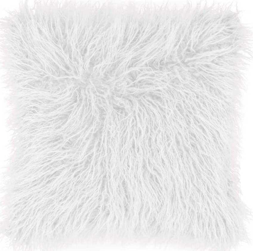 Bílý chlupatý polštář Tiseco Home Studio Mohair