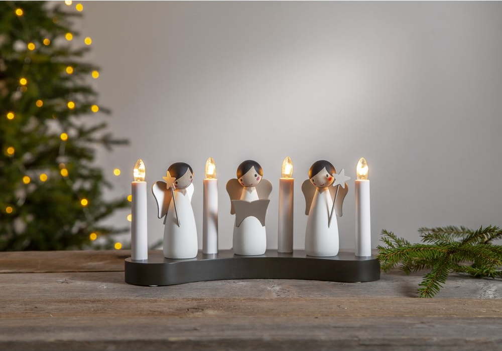 Bílý vánoční svícen Star Trading Angel Choir