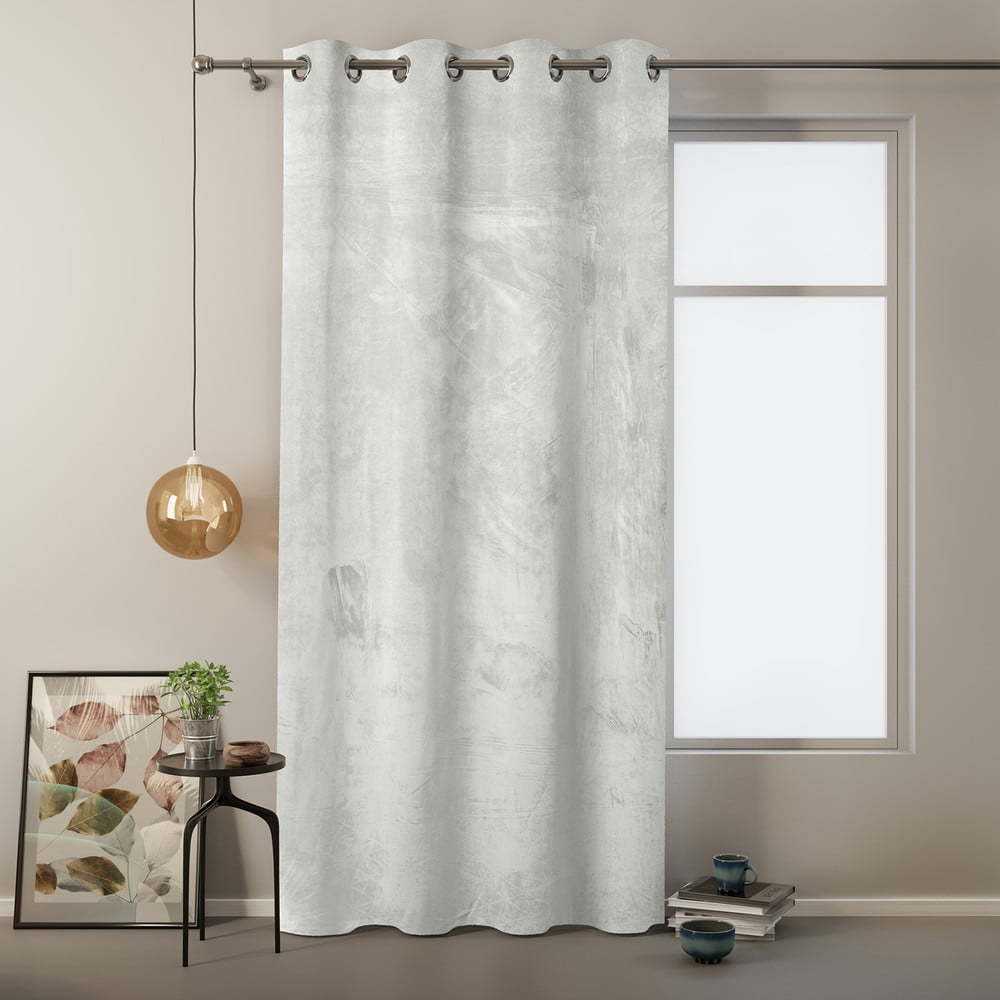 Bílý závěs se sametovým povrchem AmeliaHome Velvet