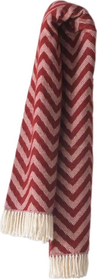 Burgundově červený pléd s podílem bavlny Euromant Chevron