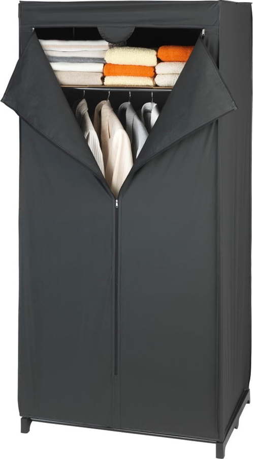 Černá látková šatní skříň 75x160 cm Deep - Wenko WENKO