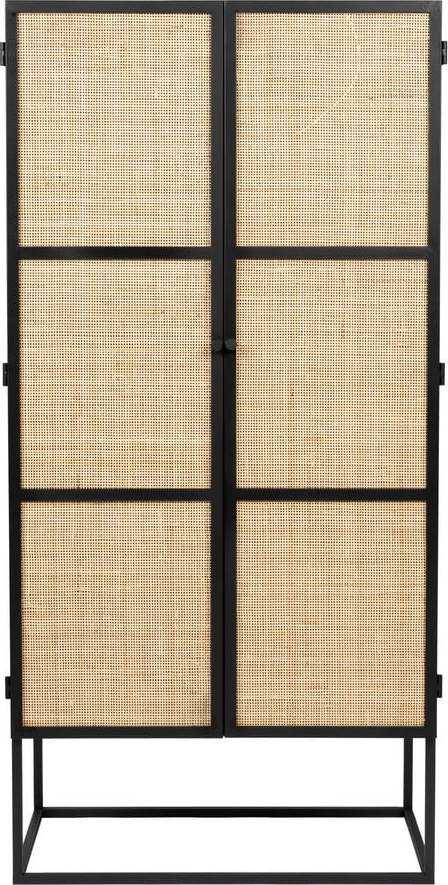 Černá ratanová skříňka 70x145 cm Guuji - White Label White Label