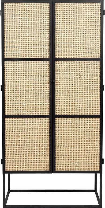 Černá ratanová skříňka 70x145 cm Guuji - White Label White Label