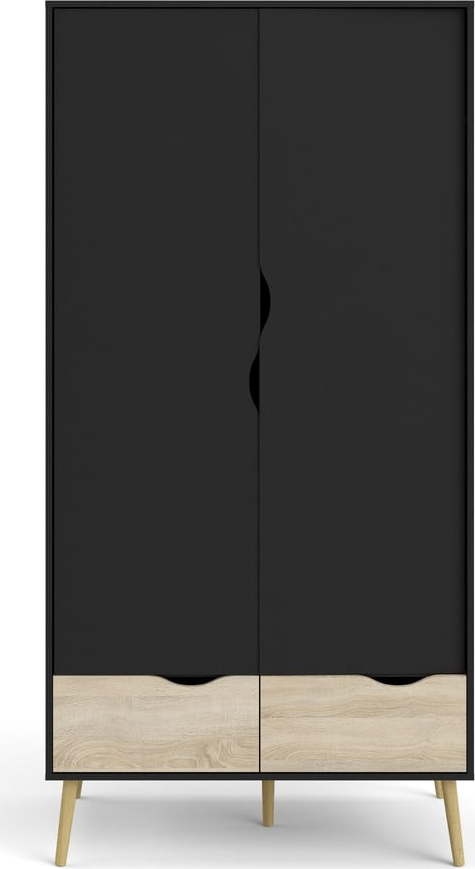 Černá šatní skříň 99x200 cm Oslo - Tvilum Tvilum