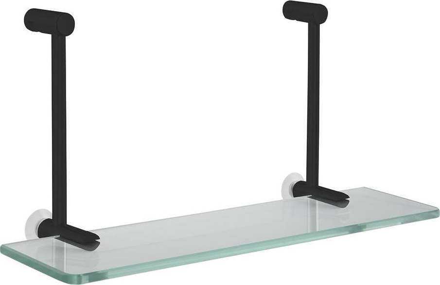 Černá skleněná závěsná koupelnová police na sprchovou zástěnu Sapho Sapho