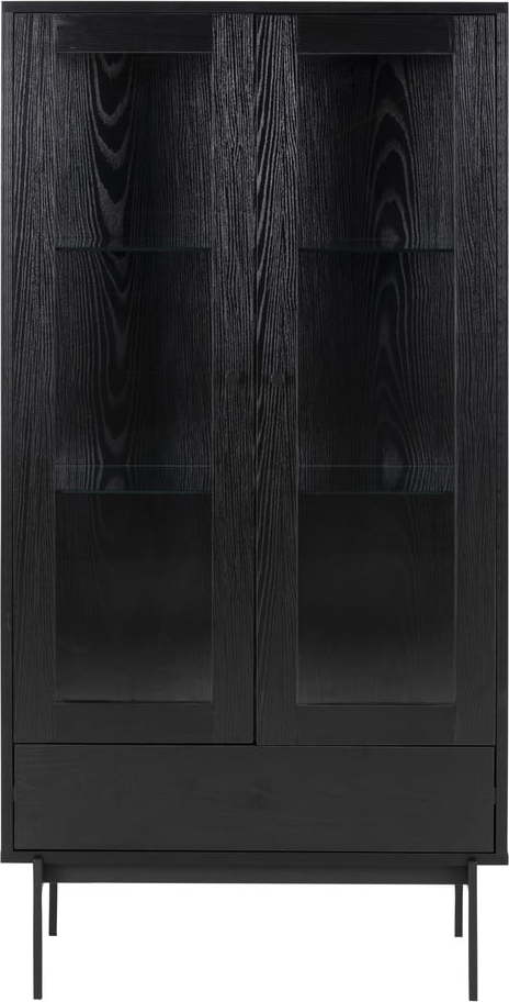 Černá vitrína v dekoru jasanu 75x152 cm Angus - Actona Actona