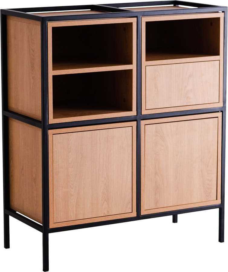 Černá vysoká komoda v dekoru dubu 88x102 cm Skap - CustomForm CustomForm