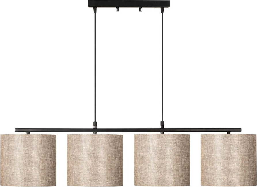 Černé kovové závěsné svítidlo s krémovými stínidly Opviq lights Jacob Opviq lights
