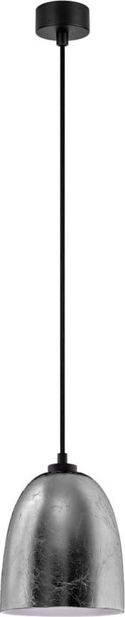 Černé závěsné svítidlo s detaily ve stříbrné barvě Sotto Luce Awa Sotto Luce