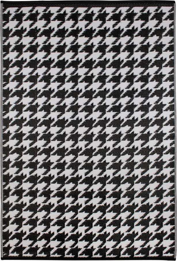 Černo-bílý venkovní koberec Green Decore Houndstooth