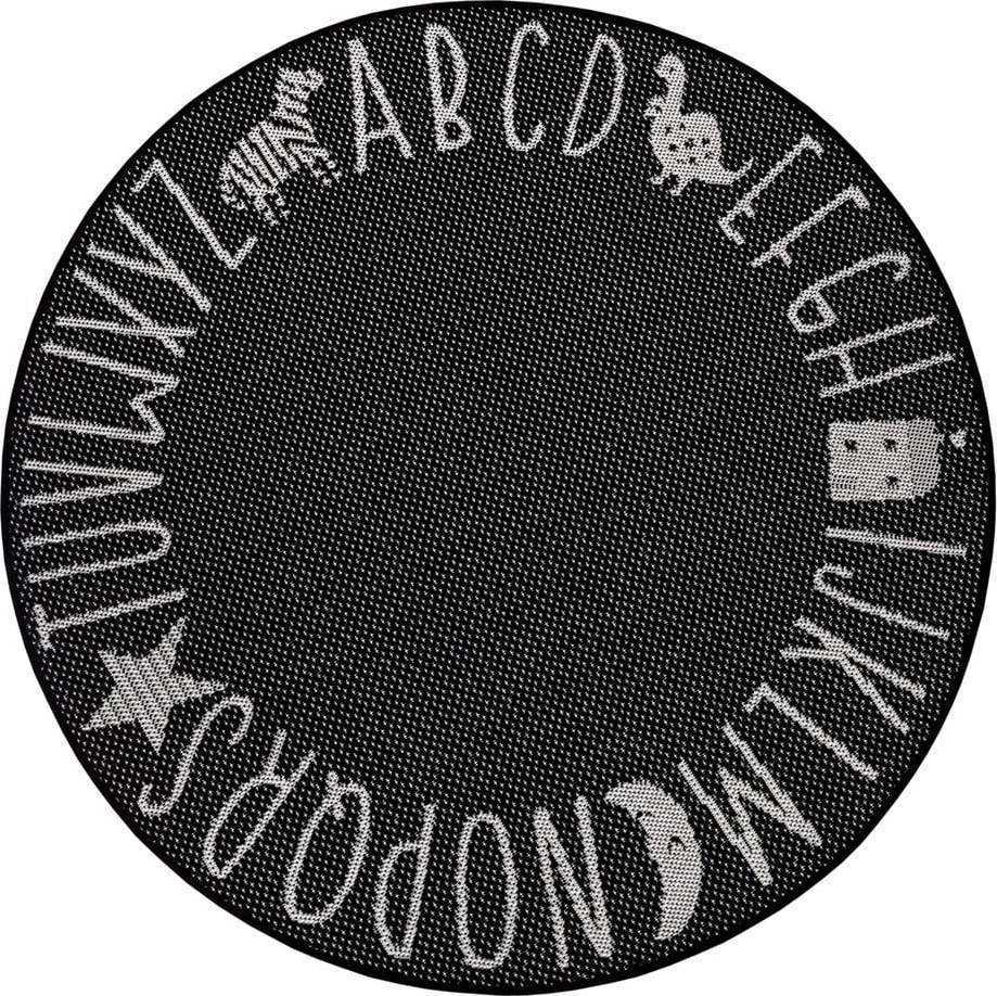 Černý dětský koberec Ragami Letters