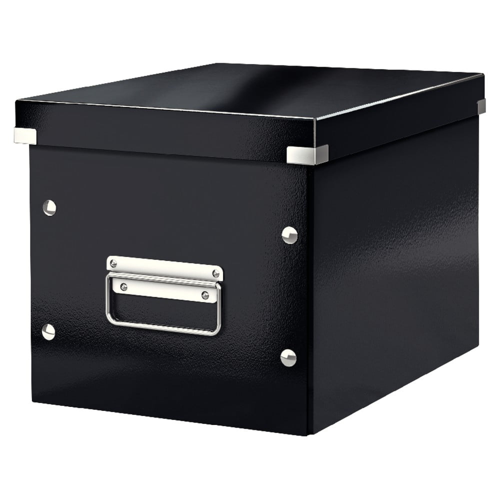 Černý kartonový úložný box s víkem Click&Store - Leitz Leitz