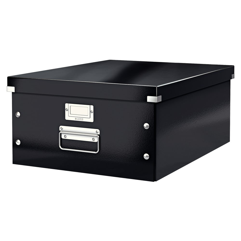 Černý kartonový úložný box s víkem Click&Store - Leitz Leitz