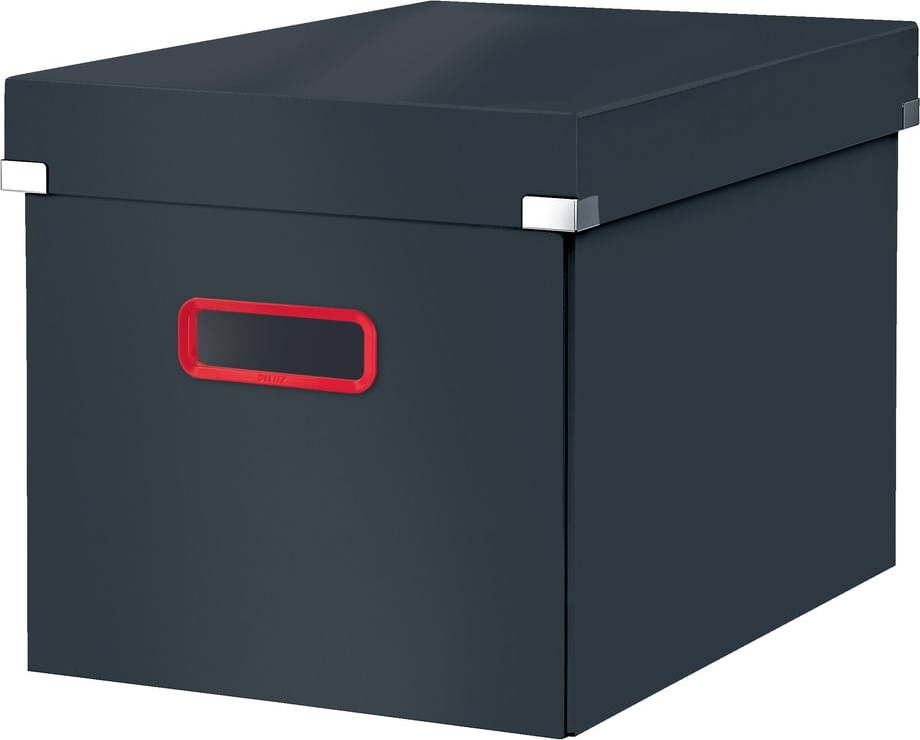 Černý kartonový úložný box s víkem Click&Store - Leitz Leitz