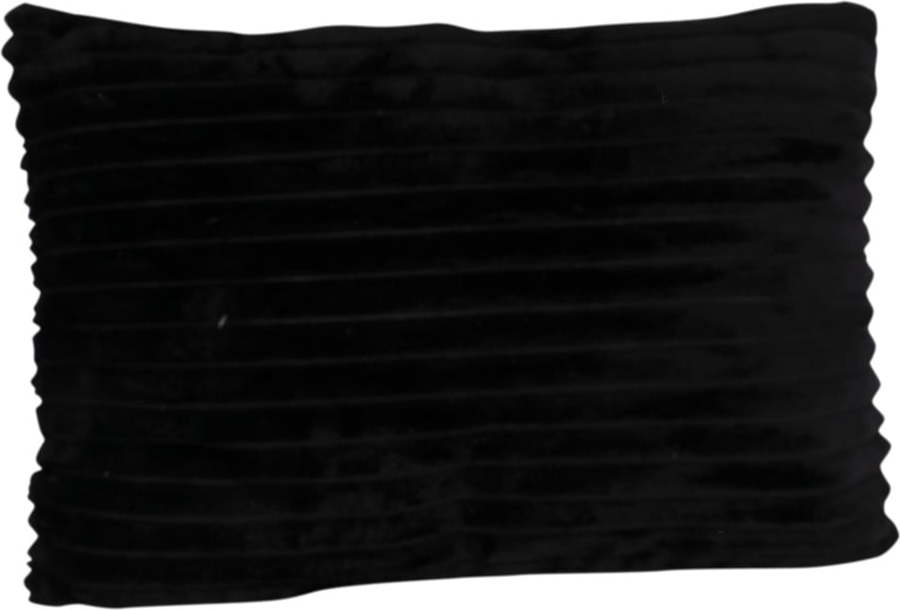 Černý sametový polštář PT LIVING Ribbed