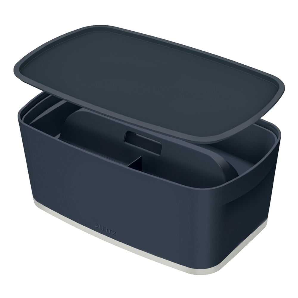 Černý úložný box s víkem MyBox - Leitz Leitz