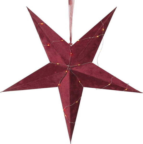 Červená vánoční světelná dekorace Star Trading Velvet
