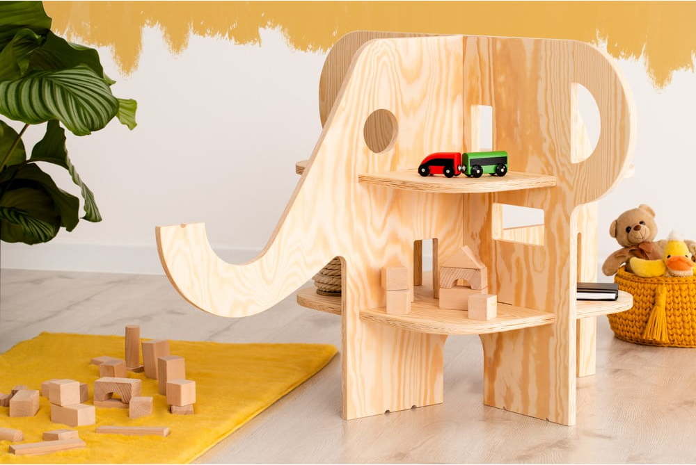 Dětská knihovna v dekoru borovice v přírodní barvě 90x60 cm Elephant - Adeko Adeko