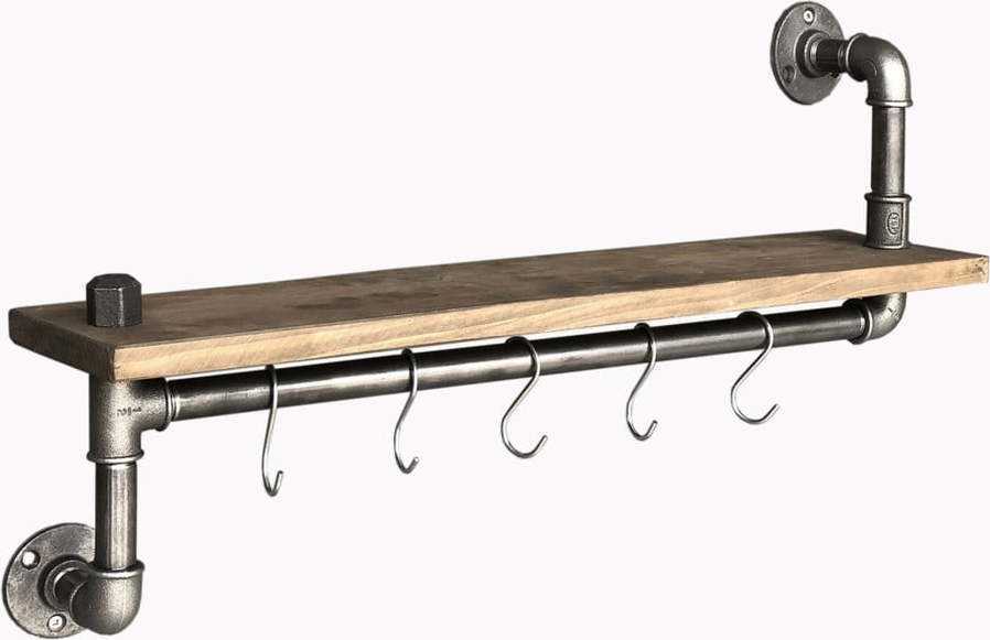 Dřevěná nástěnná police Raffo Pipe Evila Originals