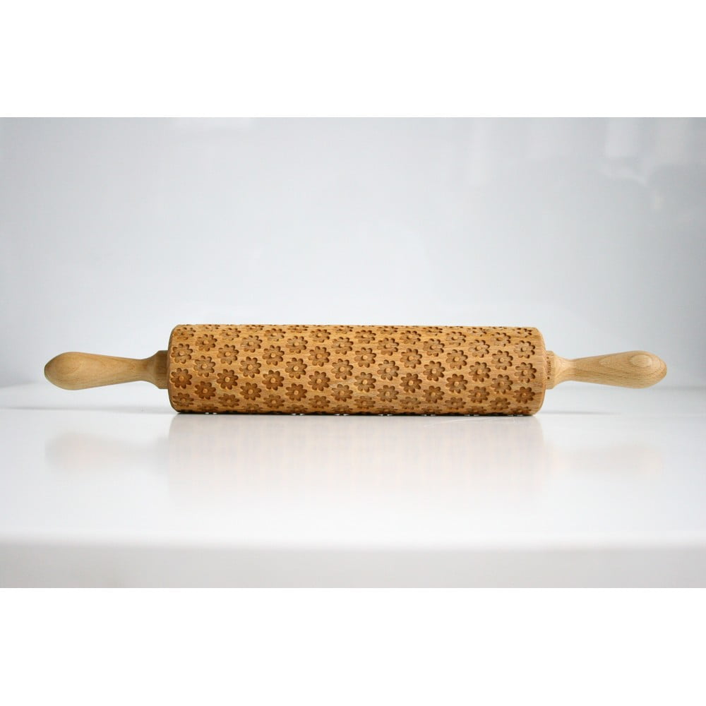 Dřevěný embosovaný váleček na těsto Valek Daisy Valek