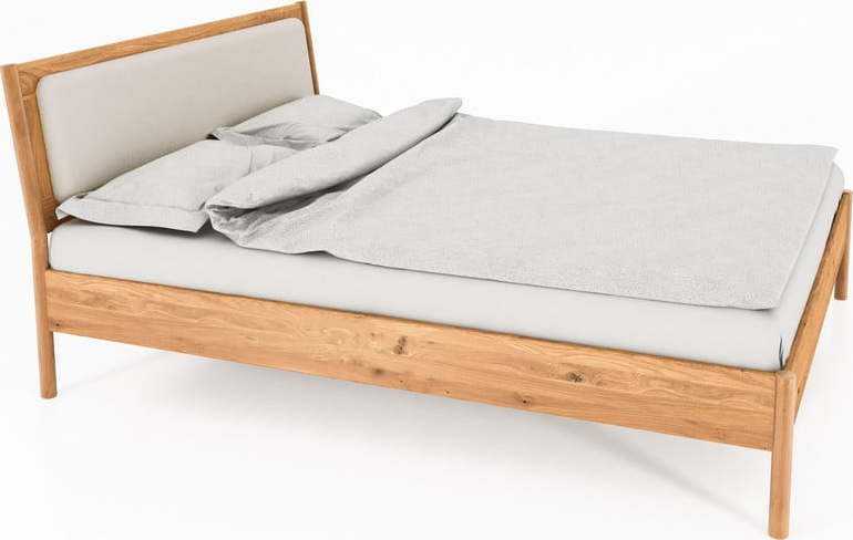 Dvoulůžková postel z dubového dřeva s čalouněným čelem 160x200 cm Pola - The Beds The Beds